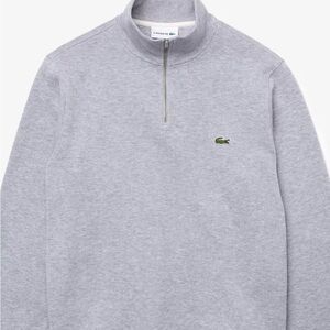 Lacoste Men's Heather Gray Zip-Up Sweater